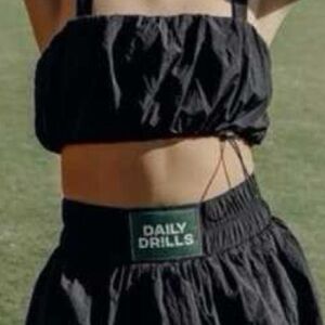 Daily Drills Black Strapless bubble top